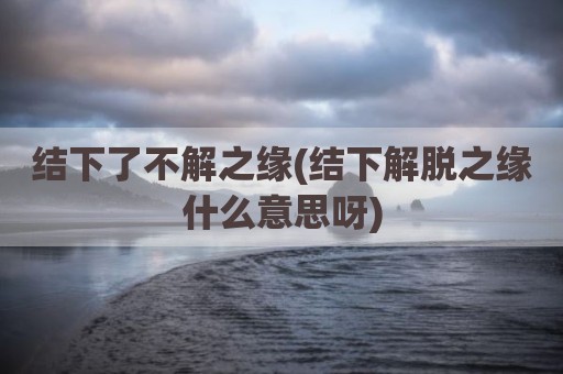 结下了不解之缘(结下解脱之缘什么意思呀)