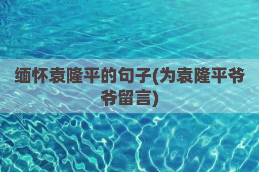 缅怀袁隆平的句子(为袁隆平爷爷留言)