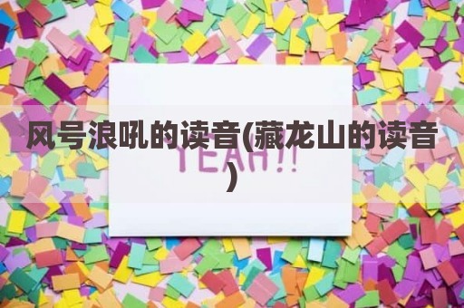 风号浪吼的读音(藏龙山的读音)
