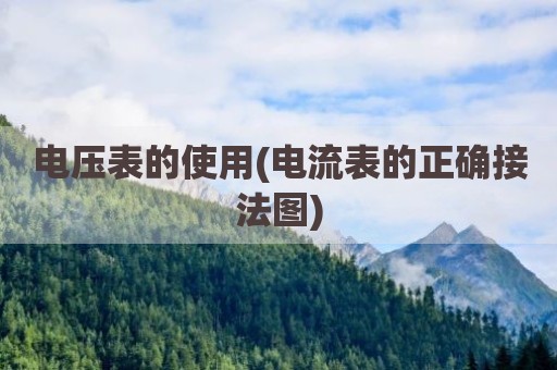 电压表的使用(电流表的正确接法图)