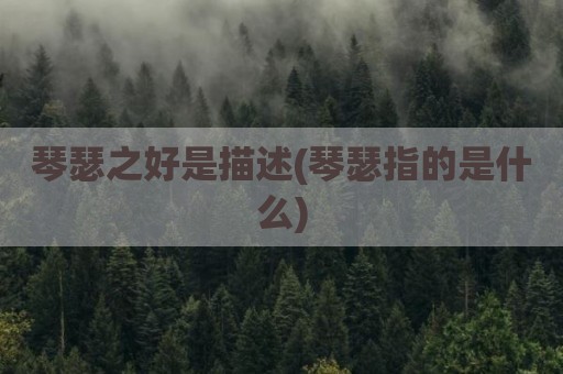 琴瑟之好是描述(琴瑟指的是什么)