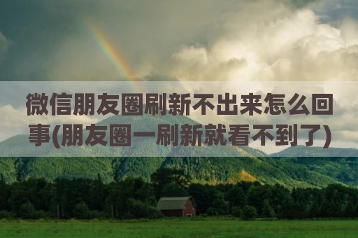 微信朋友圈刷新不出来怎么回事(朋友圈一刷新就看不到了)