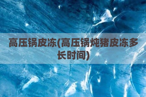 高压锅皮冻(高压锅炖猪皮冻多长时间)