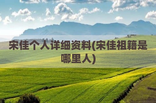 宋佳个人详细资料(宋佳祖籍是哪里人)