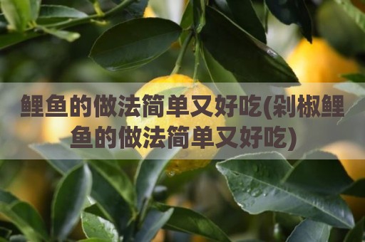 鲤鱼的做法简单又好吃(剁椒鲤鱼的做法简单又好吃)
