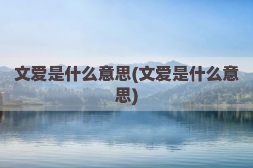 文爱是什么意思(文爱是什么意思)