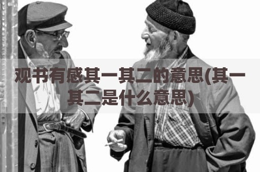 观书有感其一其二的意思(其一其二是什么意思)