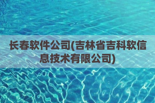 长春软件公司(吉林省吉科软信息技术有限公司)