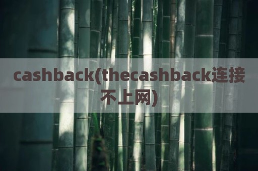 cashback(thecashback连接不上网)