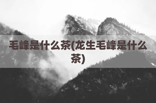毛峰是什么茶(龙生毛峰是什么茶)
