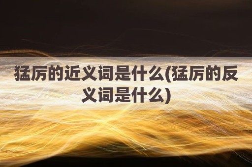 猛厉的近义词是什么(猛厉的反义词是什么)