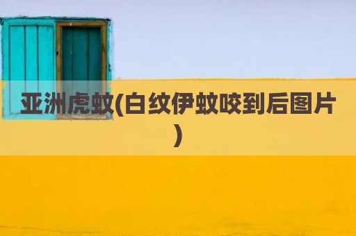 亚洲虎蚊(白纹伊蚊咬到后图片)