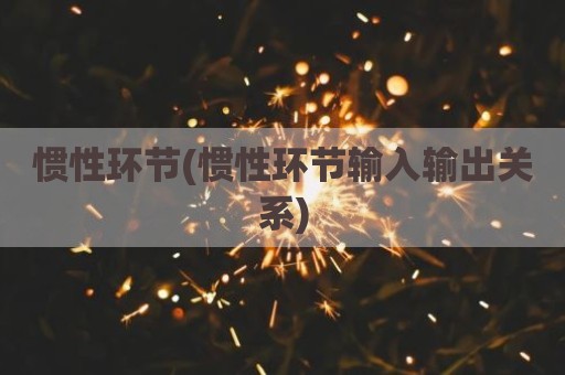 惯性环节(惯性环节输入输出关系)