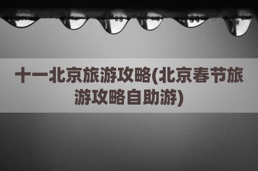 十一北京旅游攻略(北京春节旅游攻略自助游)