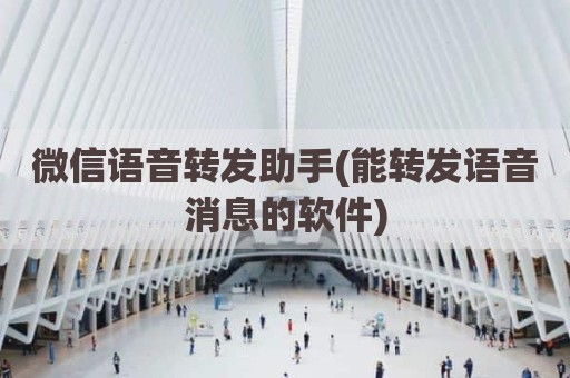 微信语音转发助手(能转发语音消息的软件)