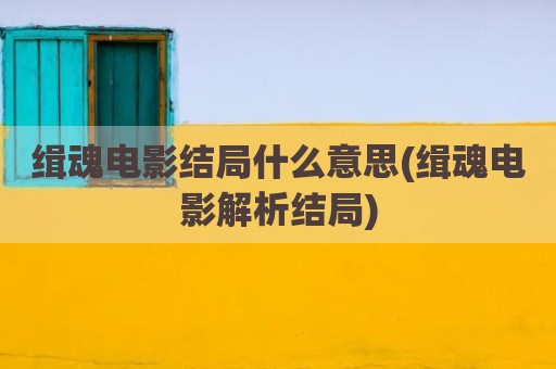 缉魂电影结局什么意思(缉魂电影解析结局)