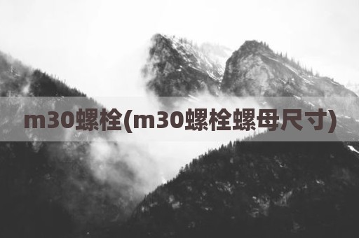 m30螺栓(m30螺栓螺母尺寸)