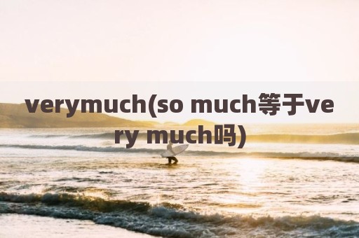 verymuch(so much等于very much吗)
