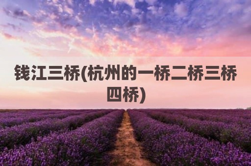 钱江三桥(杭州的一桥二桥三桥四桥)