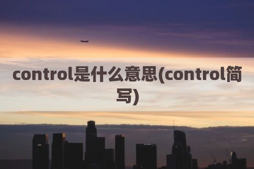 control是什么意思(control简写)