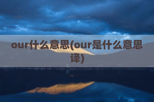 our什么意思(our是什么意思译)
