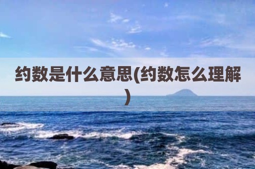 约数是什么意思(约数怎么理解)