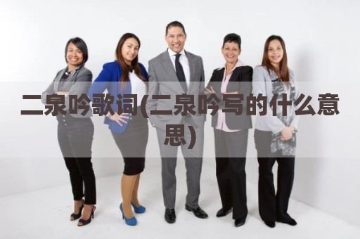 二泉吟歌词(二泉吟写的什么意思)