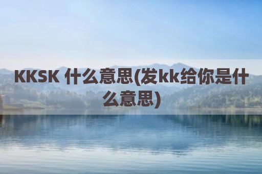 KKSK 什么意思(发kk给你是什么意思)