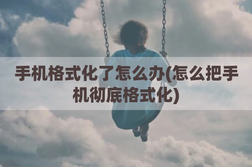 手机格式化了怎么办(怎么把手机彻底格式化)