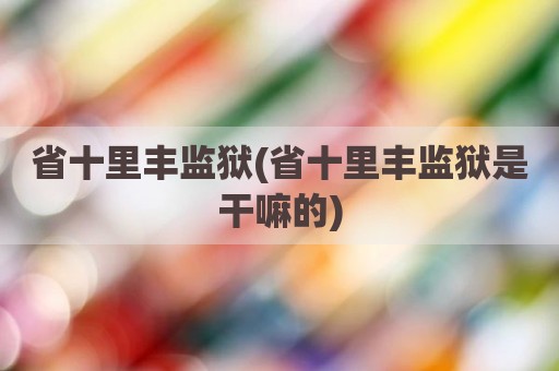 省十里丰监狱(省十里丰监狱是干嘛的)