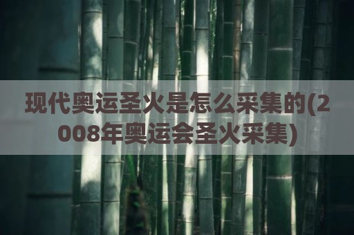 现代奥运圣火是怎么采集的(2008年奥运会圣火采集)