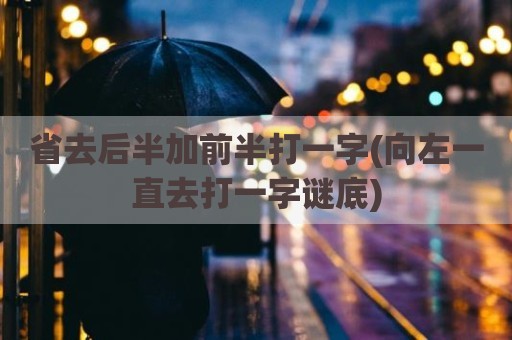 省去后半加前半打一字(向左一直去打一字谜底)