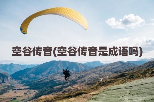 空谷传音(空谷传音是成语吗)