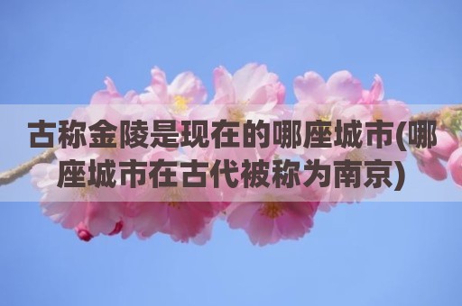 古称金陵是现在的哪座城市(哪座城市在古代被称为南京)