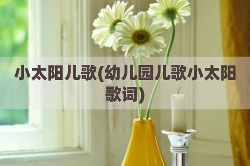 小太阳儿歌(幼儿园儿歌小太阳歌词)