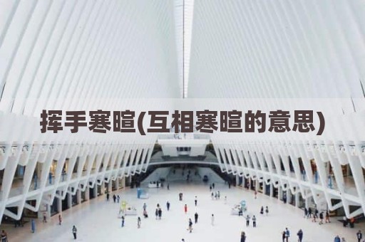 挥手寒暄(互相寒暄的意思)