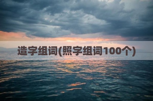 造字组词(照字组词100个)