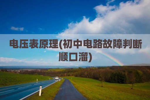 电压表原理(初中电路故障判断顺口溜)