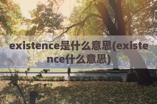 existence是什么意思(existence什么意思)