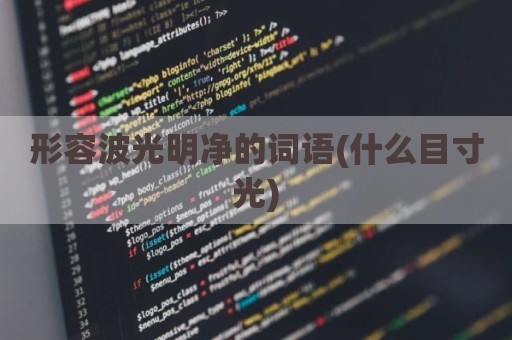 形容波光明净的词语(什么目寸光)