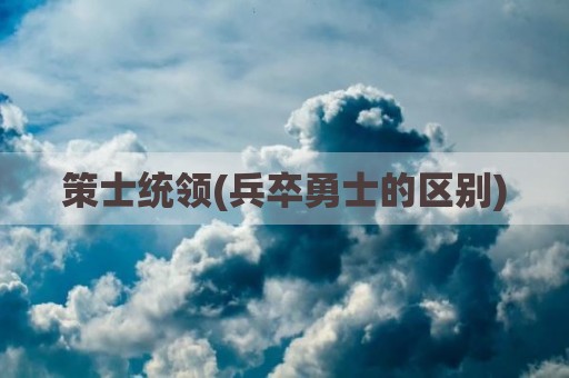 策士统领(兵卒勇士的区别)
