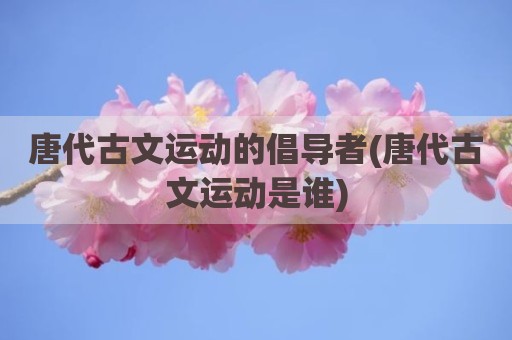 唐代古文运动的倡导者(唐代古文运动是谁)