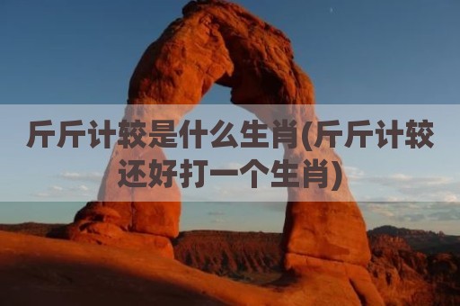 斤斤计较是什么生肖(斤斤计较还好打一个生肖)