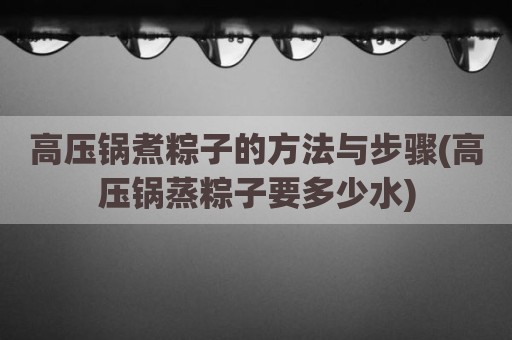 高压锅煮粽子的方法与步骤(高压锅蒸粽子要多少水)