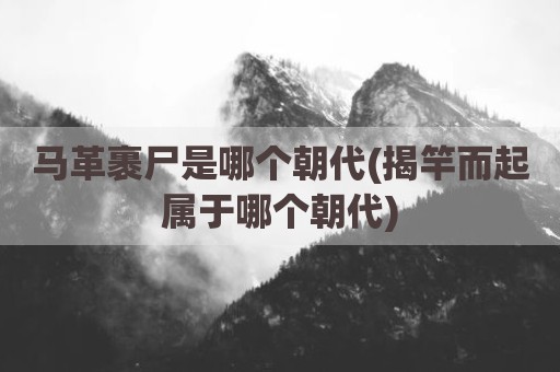 马革裹尸是哪个朝代(揭竿而起属于哪个朝代)