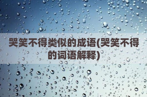 哭笑不得类似的成语(哭笑不得的词语解释)