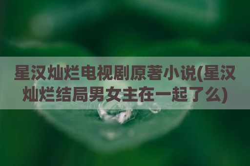 星汉灿烂电视剧原著小说(星汉灿烂结局男女主在一起了么)