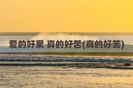 爱的好累 真的好苦(真的好苦)