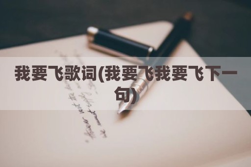 我要飞歌词(我要飞我要飞下一句)