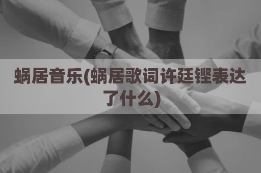 蜗居音乐(蜗居歌词许廷铿表达了什么)